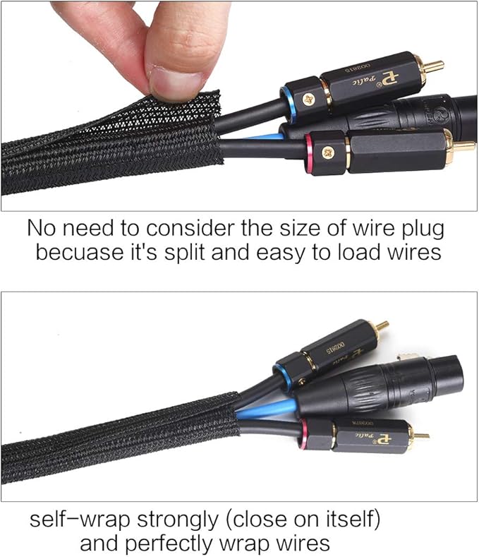 Alex Tech 25ft - 3/4 inch Cord Protector Wire Loom Tubing Cable Sleeve Split - Image 2