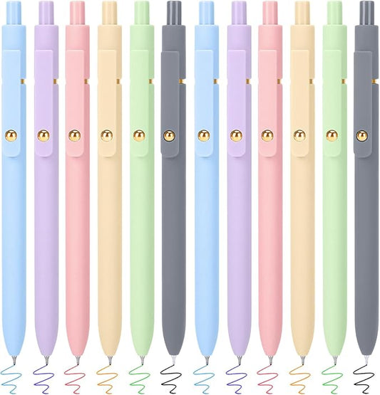 FIOVER Colored Pens, 12 Pack Colorful Gel Pens, Quick-Dry 0.7mm Medium Point by FIOVER