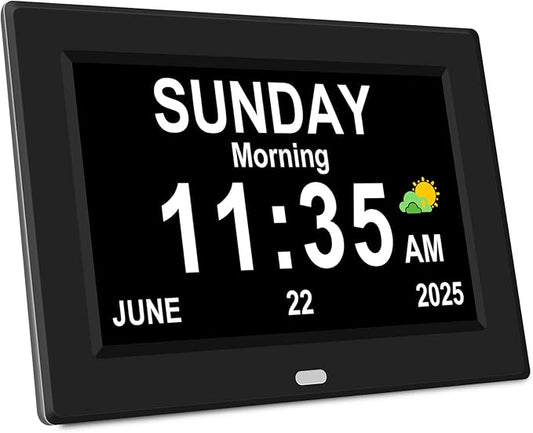 8‘’ Digital Calendar Day Clock, Gifts by Unknown