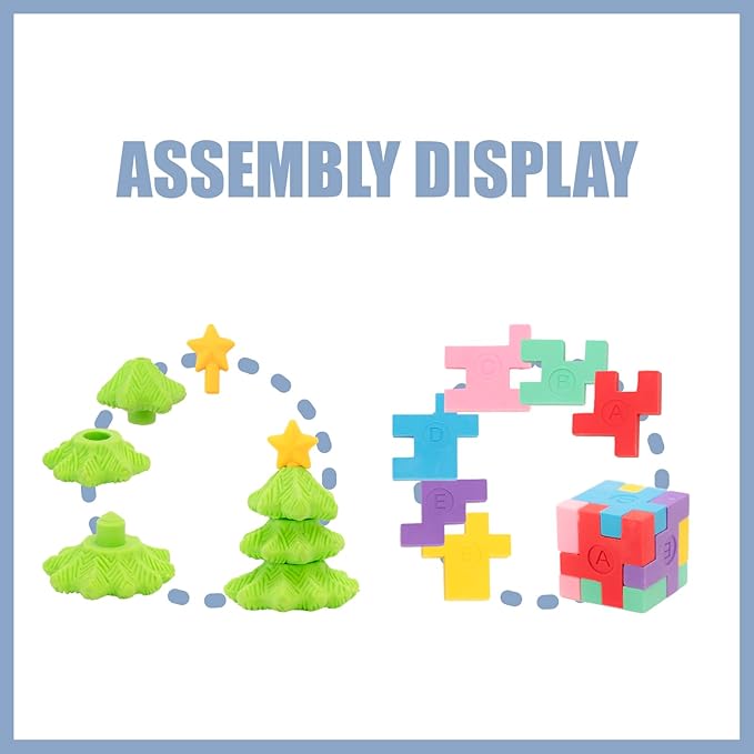 CLOCK KING 110pcs 3D Cute Kids Erasers, Random Desktop Pet Toys Gifts, - Image 3