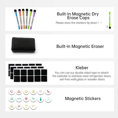 Magnetic Weekly Dry Erase Whiteboard Calendar&Monthly Calendar&Daily Planner&to - Image 5