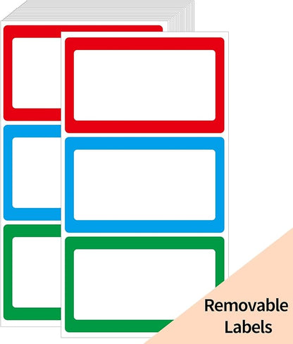 Removable Colored Labels Stickers, 3X5 Inch Removable Large Label Stickers by STARLIBOO