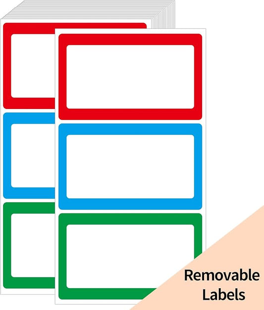 Removable Colored Labels Stickers, 3X5 Inch Removable Large Label Stickers by STARLIBOO