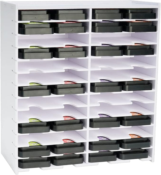 Krafetto 26 Grids Ink Pad Storage Rack, Wall-mountable Stamp Pad Organizer by Krafetto