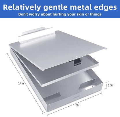 Sunnyclip Metal Clipboard with Storage, Aluminum Three-Tier Box Clipboards - Image 7