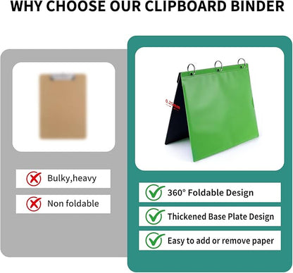 Tashkummy 360° Pivotable 3 Ring Clipboard Binder, Foldable Binders 1 Inch Fits - Image 7
