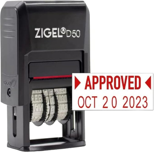ZIGEL D50 Date Stamp with Approved by ZIGEL