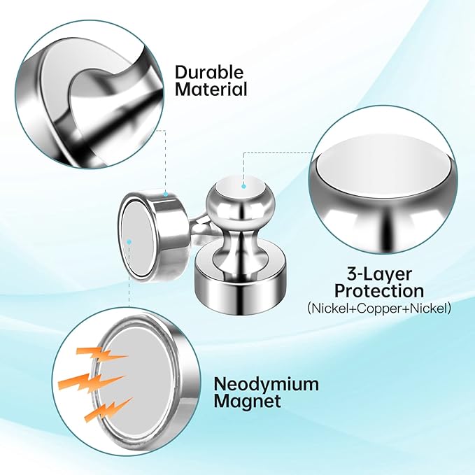 GOOLADA 56Pack Small Fridge Magnets, Neodymium Refrigerator Magnets - Image 4