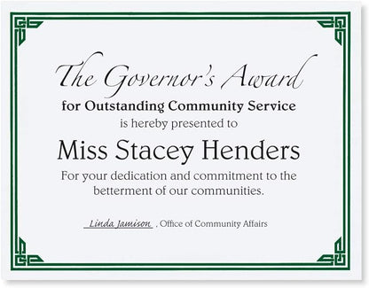 PaperDirect Green on White Classic Specialty Certificates, 8½ x11, Foil Accents - Image 2