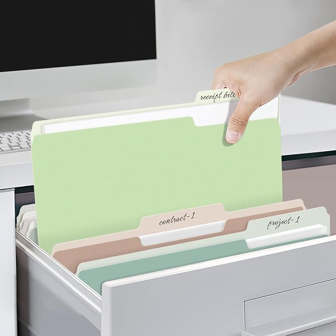 SUNEE File Folders, 120 Pack Manilla Folders 8.5 x 11, Colored File Folders - Image 7