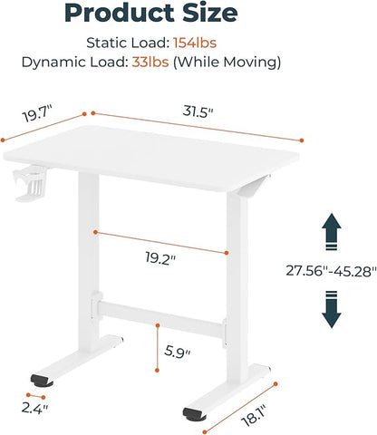 FitStand Small Small Pneumatic Adjustable Stand Up Desk, Rolling One-Piece - Image 2