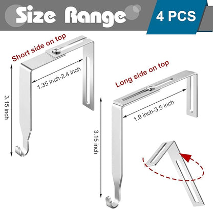 Amylove 4 Pcs Adjustable Cubicle Hanger Universal Partition Metal Cubicle Hooks - Image 2
