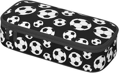 Black And White Soccer Ball Pencil Case Big Capacity Storage Pencil Pouch - Image 3