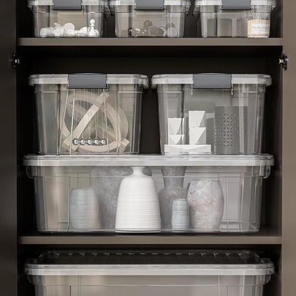 Superio Storage Bins with Lids- 2 Pack, 6.6 Qt Clear Boxes - Image 9