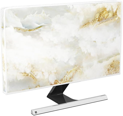 Baocicco White Gold Computer Monitor Cover by Baocicco