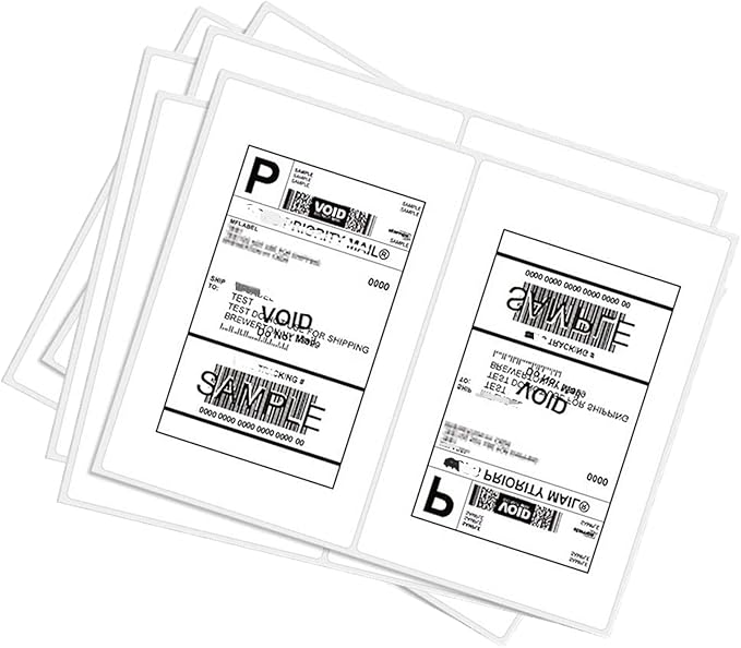 Round Corner Half Sheet Self Adhesive Shipping Labels by BESTEASYLABELPRINTER