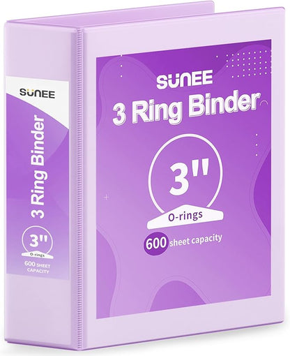 SUNEE 3 Ring Binder 3 Inch 1 Pack by SUNEE
