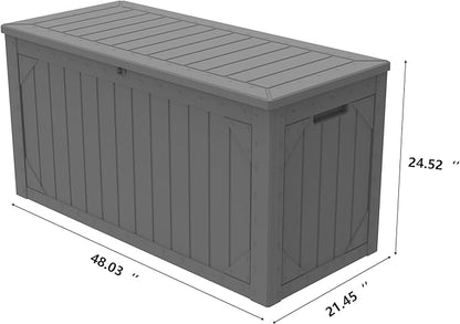 Decksplore 100 Gallon Outdoor Storage Box Waterproof, Lockable Resin Deck Box - Image 4