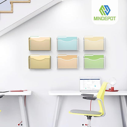 MINDEPOT Wall File Organizer, Hanging Wall Mounted File Folder Binder Holder - Image 7