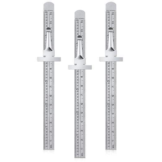 3 Pieces 6 Inch 15 cm Pocket Ruler Flexible Precision Stainless Steel Ruler by Frienda
