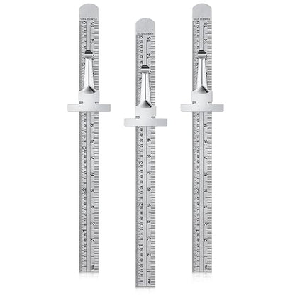 3 Pieces 6 Inch 15 cm Pocket Ruler Flexible Precision Stainless Steel Ruler by Frienda