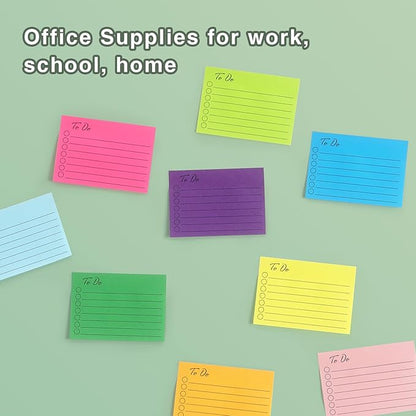 Eastern Wolf 9 Pads to Do Lined Sticky Notes, 9 Bright Multi Colors Self-Stick - Image 7
