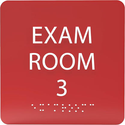 6" X6" Exam Room 3 Sign by ADACentralSigns