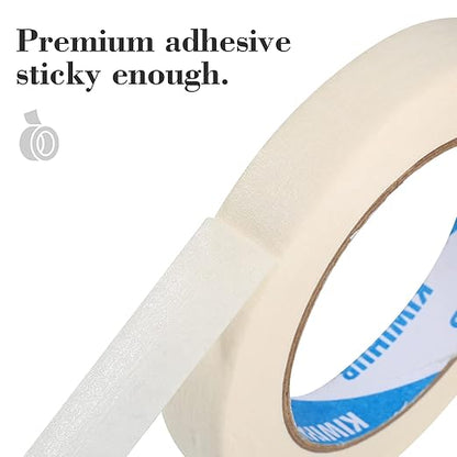 KIWIHUB Beige White Painters Tape, 1 inch x 60 Yards - Image 2