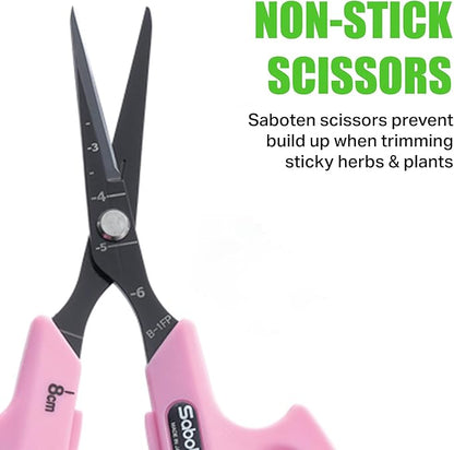 Saboten Fluorine Coated Angled Blade Trimming Scissors Pink PT-2 160mm - Image 4