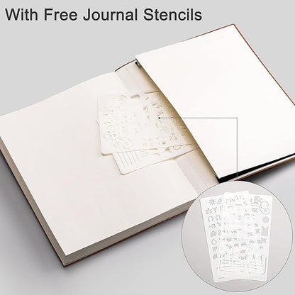 EMSHOI Dotted Journal Bullet Notebook, B5 Large Softcover Leather Journal - Image 4