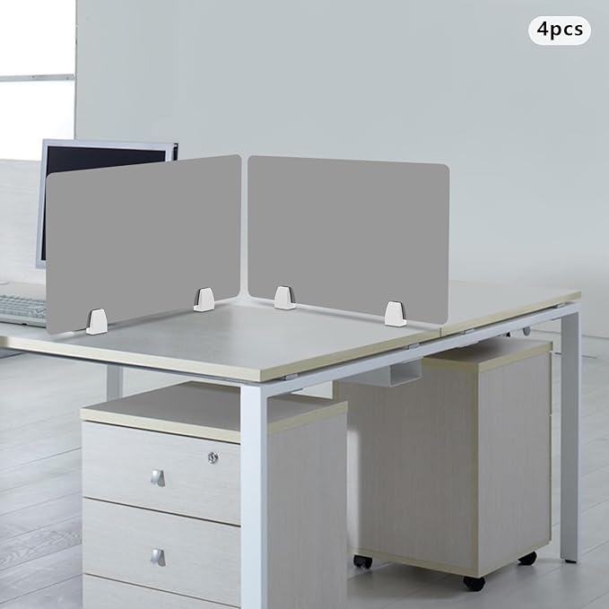 4 Pcs Desk Divider Privacy Panel, 23.6”L X15.8”W Frosted Acrylic Desk Privacy - Image 5