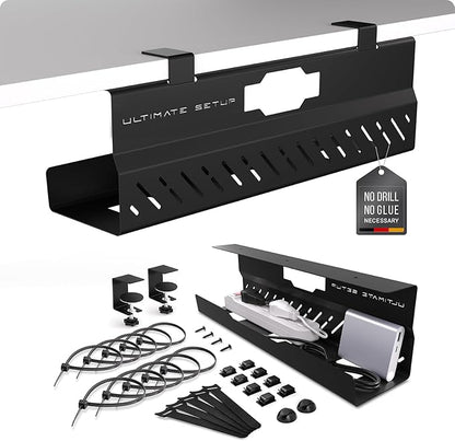 Under Desk Cable Management Tray no Drill – Wire Management by UltimateSetup
