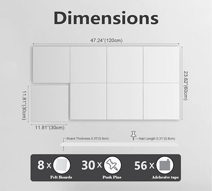G Gamit Large Felt Wall Tiles Bulletin Board, Large Cork Board Alternative - Image 2