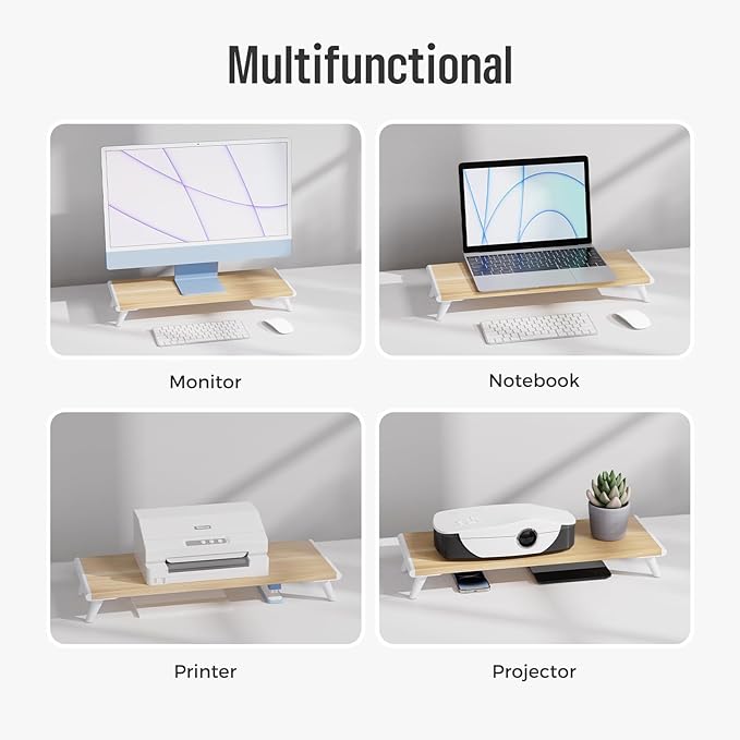 loukin Monitor Stand Riser for Desk, 22.4" x 8.3" Larger Computer Stand for - Image 4