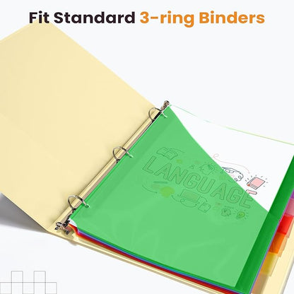 Sooez 96 Count Dividers with Pockets, 8 Tabs Binder Dividers - Image 7