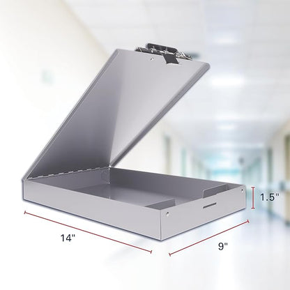 Saunders Metal Clipboard with Storage, Letter Size Paper Organizer, Steel Clip - Image 3