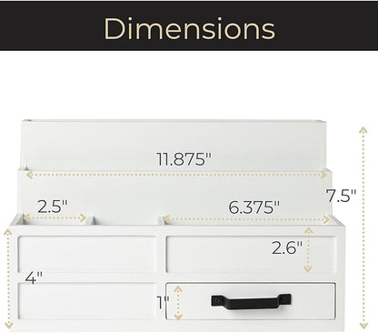 BLU MONACO | White Desktop Organizer - Image 6