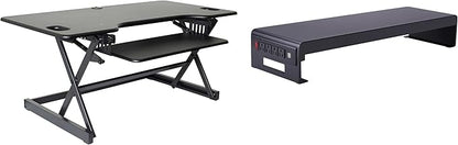 Rocelco 46" Large Height Adjustable Standing Desk Converter by Rocelco