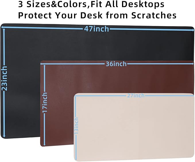 Wolaile Desk Blotter Pad, 27x13 inch PU Leather Computer Mouse Mat, Non-Slip - Image 5