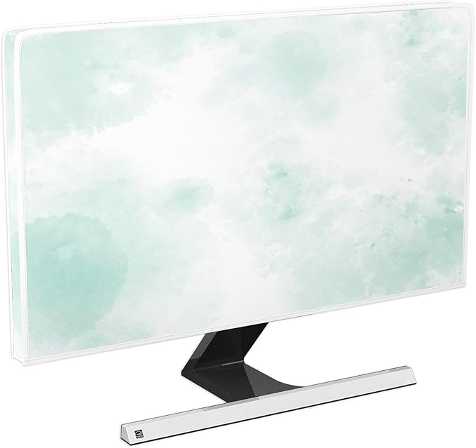 Baocicco Abstract Watercolor Waterproof Computer Monitor Cover 26, 28 Inch Cyan by Baocicco