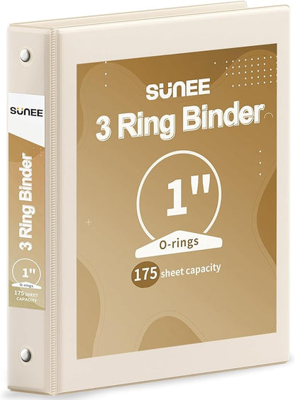 SUNEE 3 Ring Binder 1 Inch 1 Pack by SUNEE