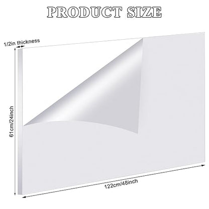 Roowest 2 Pcs 24 x 48 Inch, 1/2 Inch Thick Clear Acrylic Sheets Plastic Panels - Image 2