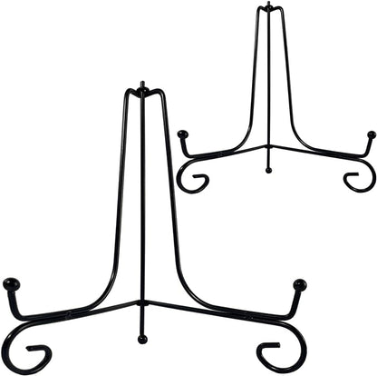 HENABLE 2PCS Premium Black Iron Plate Stands by HENABLE