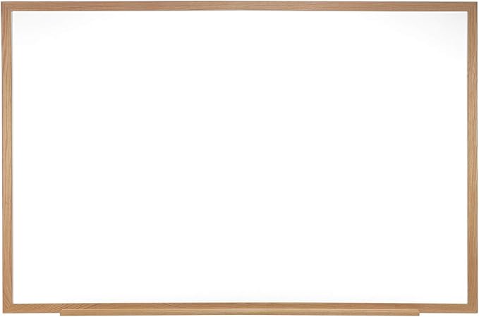 Ghent 4 x 10 Porcelain Magnetic Whiteboard, Wood Frame, 1 Marker, 1 Eraser by Ghent
