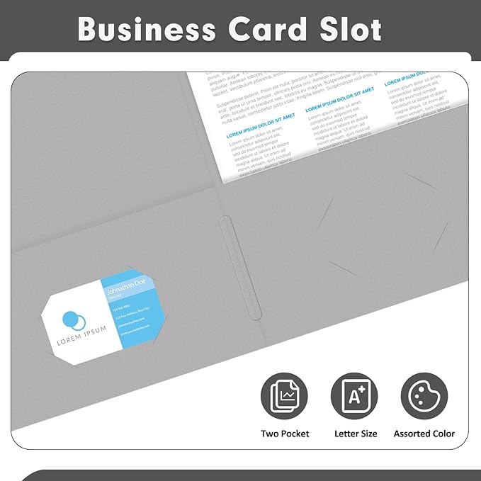 Two Pocket Folders, PANDRI 50 Pack 2 Pocket Folders, Letter Size Paper File - Image 5