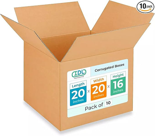 Extra Large Shipping & Moving Boxes 20x20x16 inches by IDLPackaging
