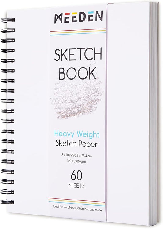 MEEDEN 8"x10" Sketchbook Paper Pad: 122lb/180gsm Spiral Bound Art Sketch Book by MEEDEN