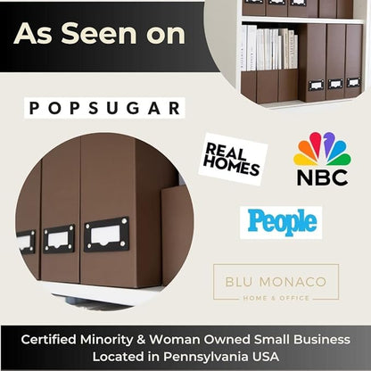 BLU MONACO | Cardboard Magazine File Holder Set of 6 | Vertical Magazine File - Image 3