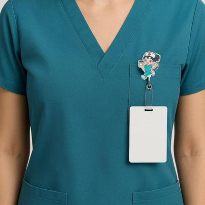 3PC Cartoon Nurse Badge Reel Cute Fun Funny ID Name Holder Alligator Clip - Image 4