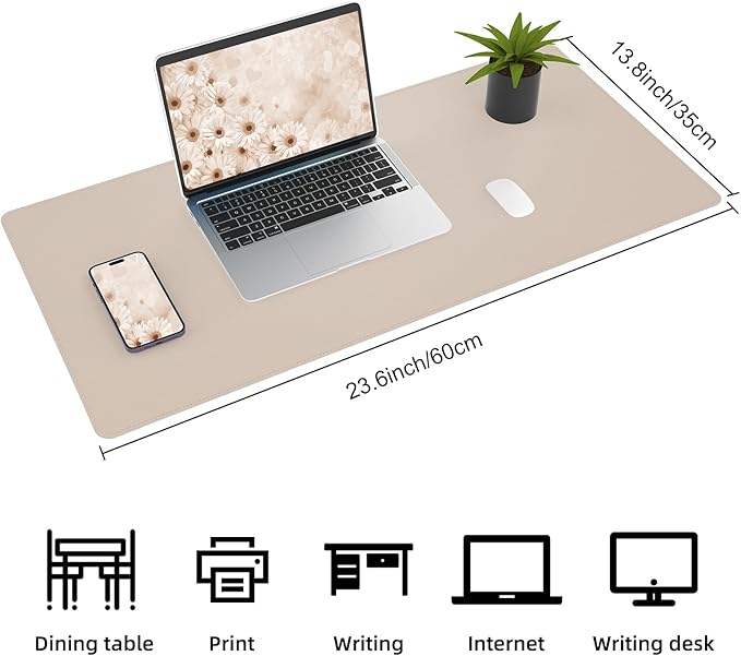 AFIING Leather Desk pad Protector, Large Non-Slip Office Desk Mat - Image 2